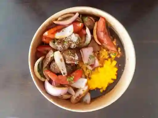 Risotto a la Huancaina con Lomo Saltado