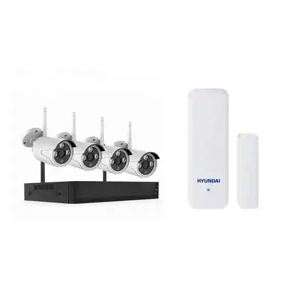 Hyundai Kit Nvr + Sensores Para Puertas y Ventanas