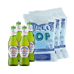 Combo Peroni Cerveza Sin Alcohol Pop Hielo