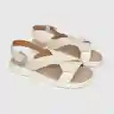 Sandalias Cintas Cruzadas Invierno de Niña Blanco T. 28 Colloky