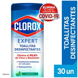 Clorox Toallitas Desinfectantes Expert Aroma Fresco 30 Unidades