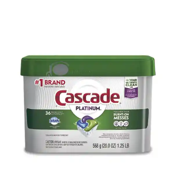 Cascade Detergente Platinum en Cápsulas para Lavaplatos