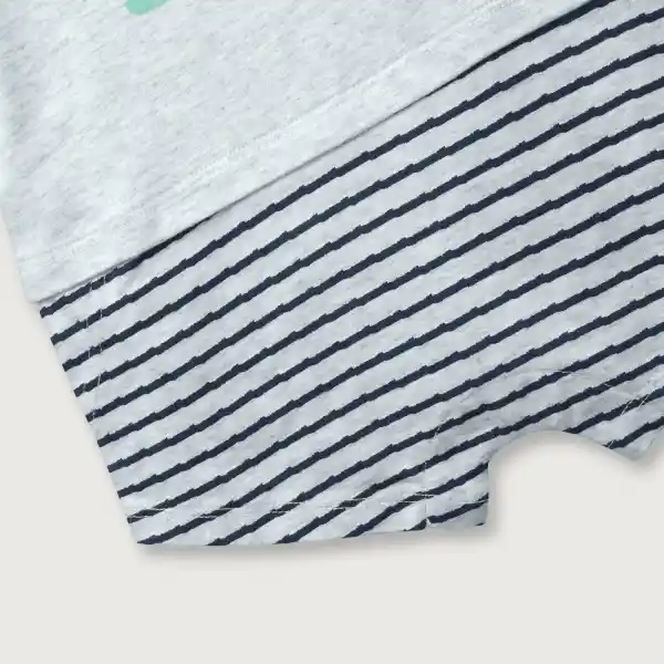 Bombacho Polera de Bebé Niño + Short Gris Melange Talla RN