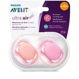 2 Chupetes Ultra Air Lisos 6-18 Meses Pink