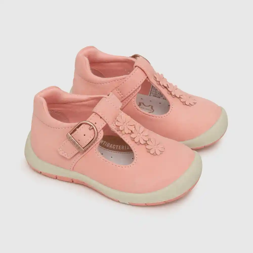 Zapatos Reina Hebilla Flores De Niña Rojo Talla 24