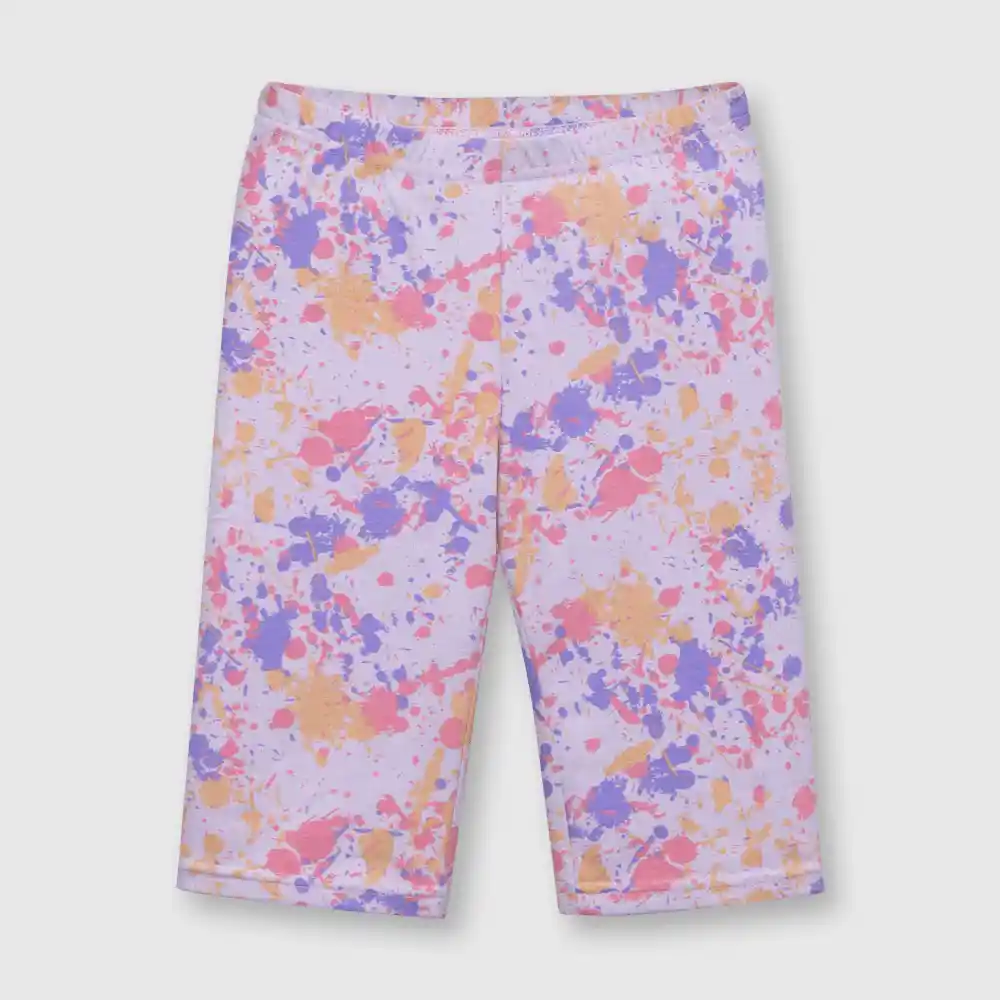 Pantalón Biker Estampada De Niña Violeta Talla 4a