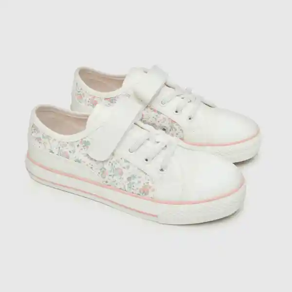 Zapatillas Urbana Estampada Flores Niña Off White T. 29 Colloky