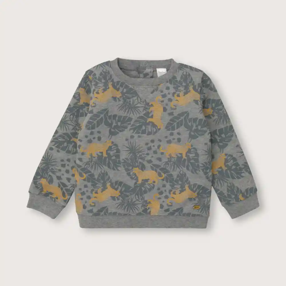 Poleron De Niño Jungla Gris Talla 18m