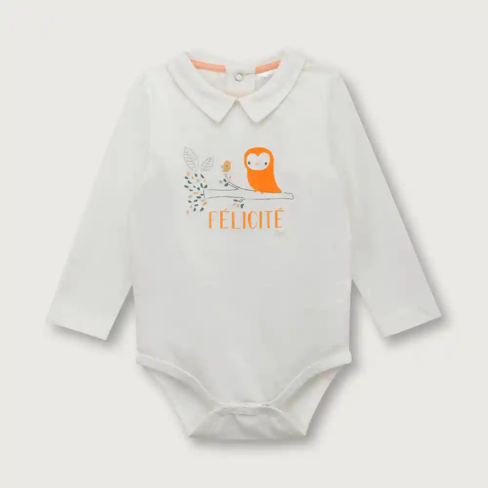 Body Polera De Bebé Niño Blanco Talla Rn