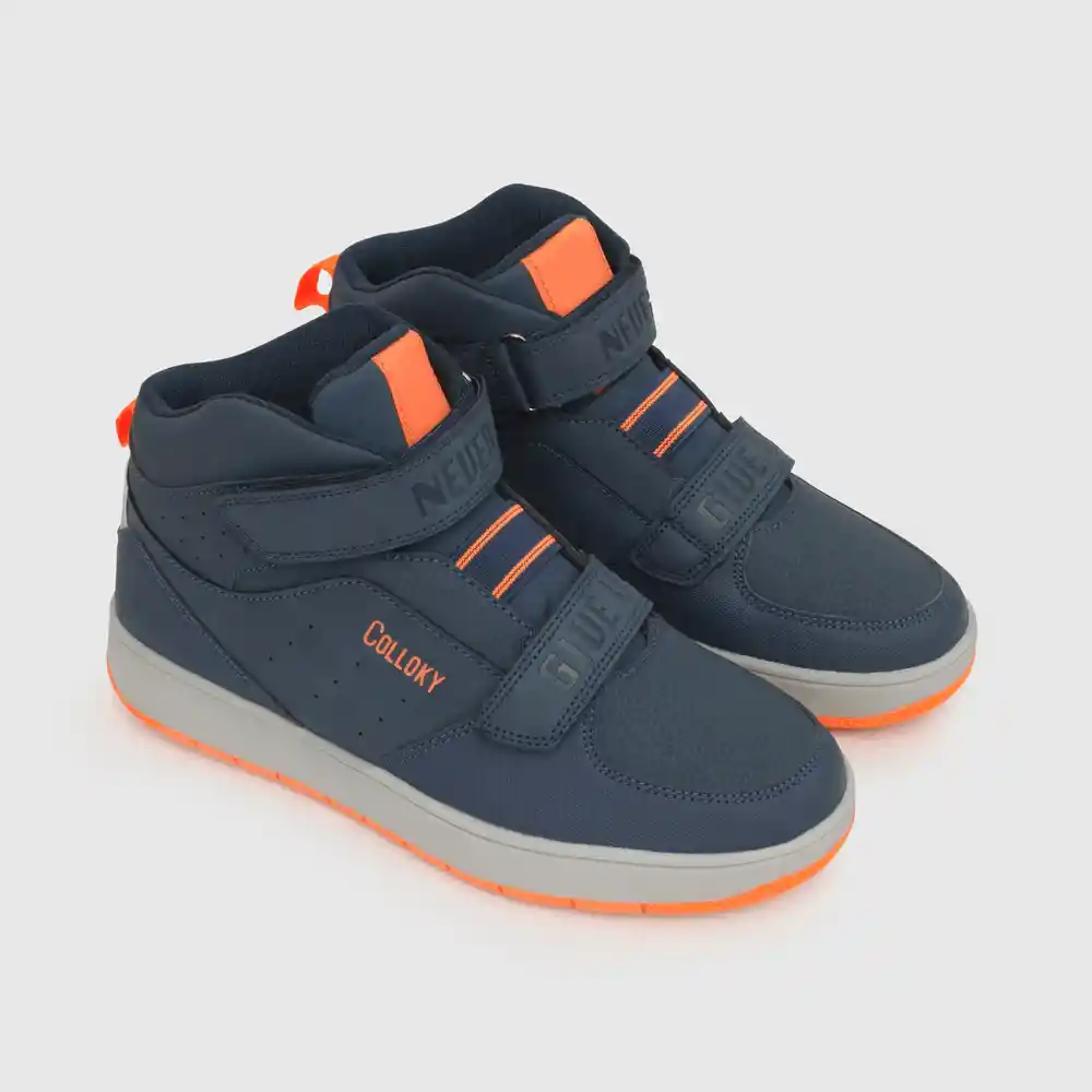 Botines Para Niño Azul Y Naranja Talla 28