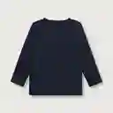 Polera Manga Larga De Niño Azul Talla 9m