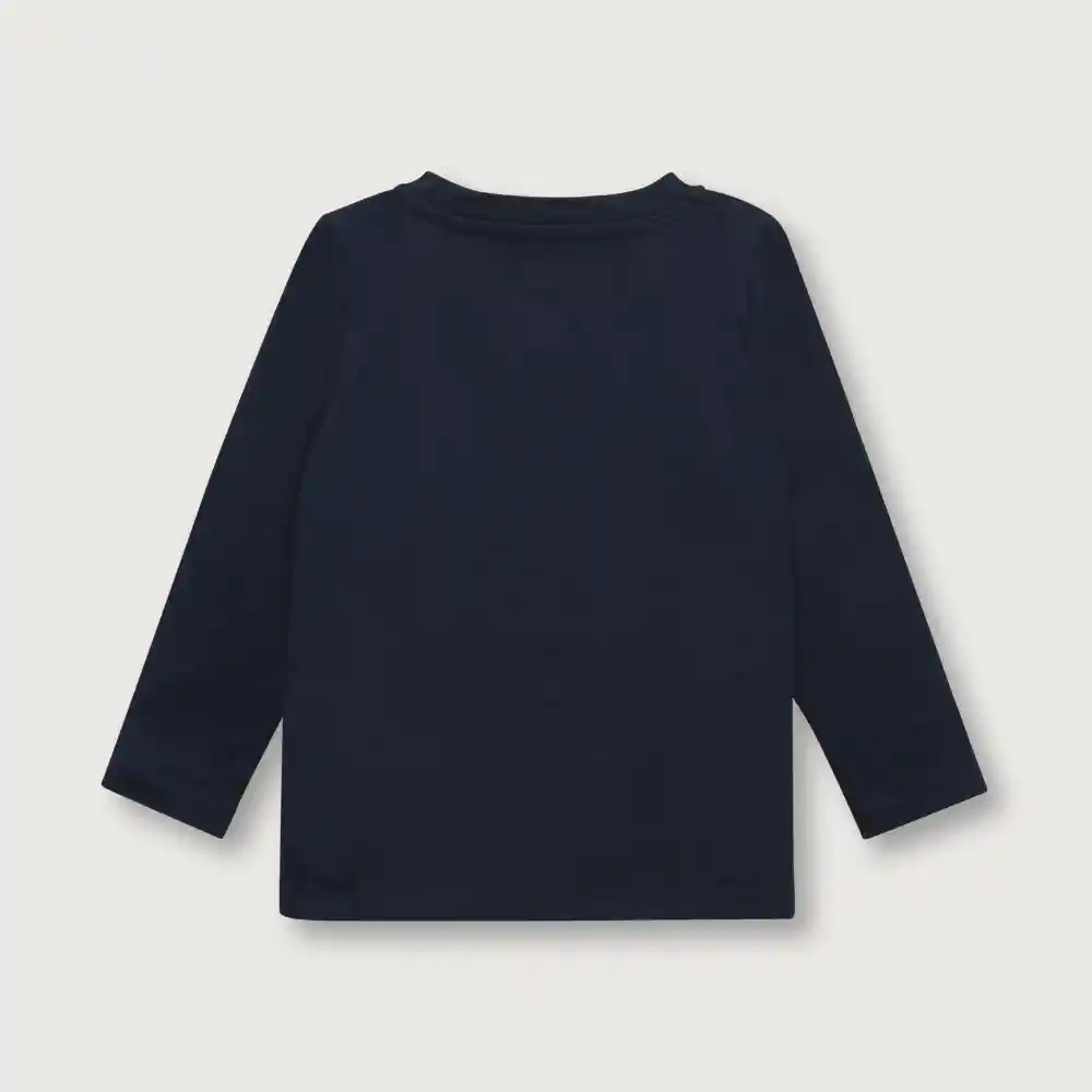 Polera Manga Larga De Niño Azul Talla 9m