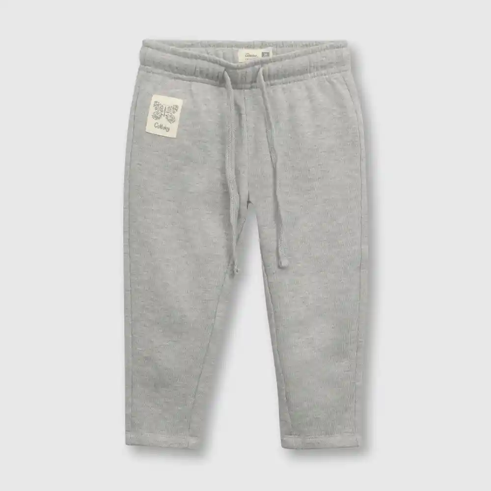 Pantalón Buzo Clásico Bebé Niña Gris Claro Talla 36m