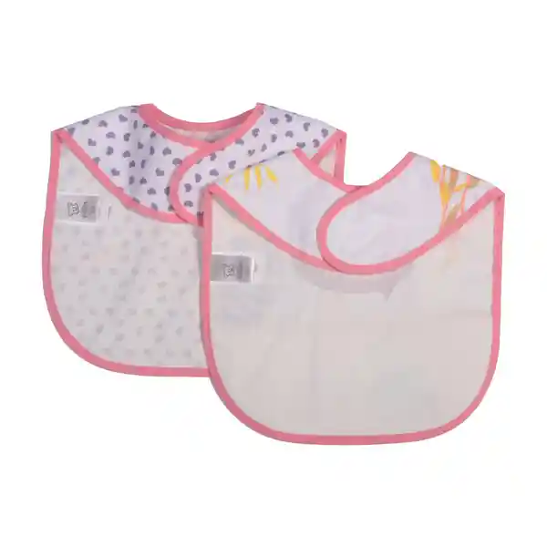 Set 2 Pzas Babero Bebe Niña Multicolor Pillín U