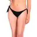 Bikini Calzón Tanga Con Amarras Color Negro Talla L Samia