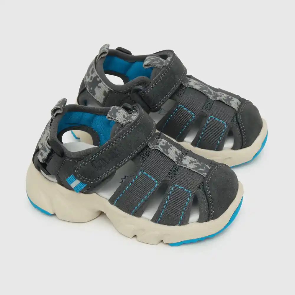 Sandalias Straps Chunky De Niño Gris Talla 26