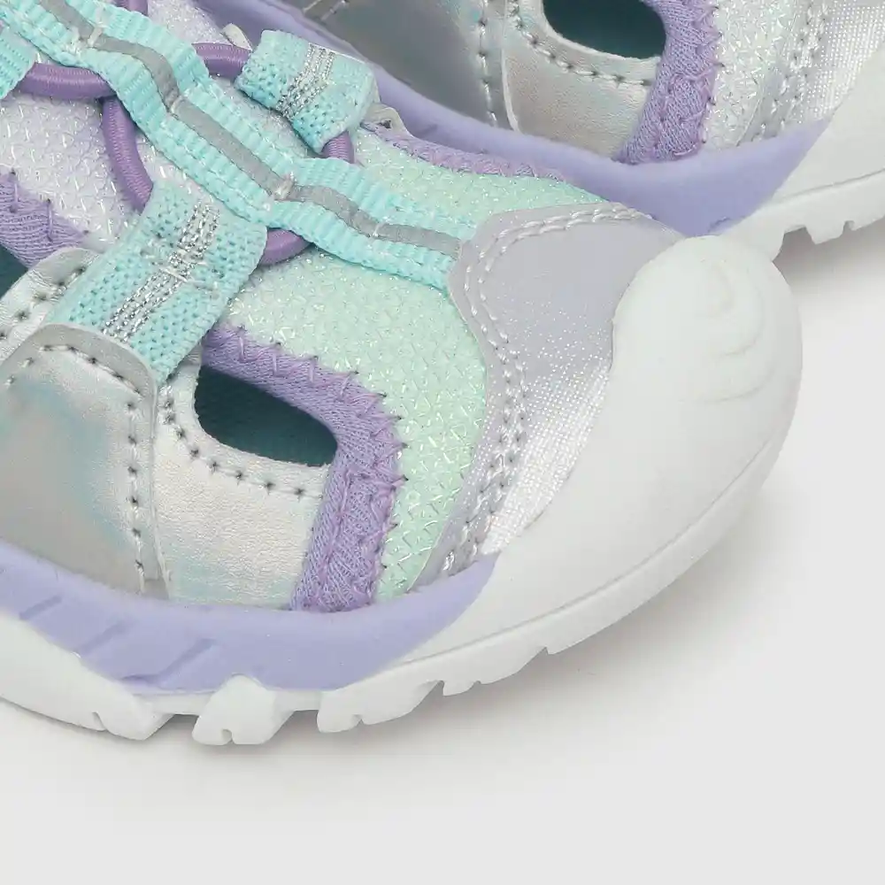 Sandalias Abertura Completa De Niña Gris Talla 21