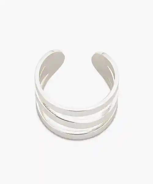 Anillo Triple Ajustable Acero Inoxidable Plateado Talla M