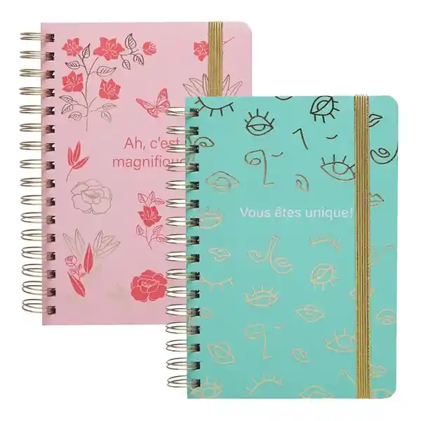 Libreta Forma Francesa Rayada Mooving Espiral Paris 80 Hojas