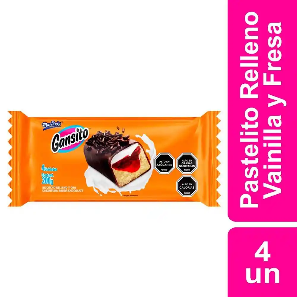 Gansito Pastel Relleno con Crema de Vainilla y Mermelada