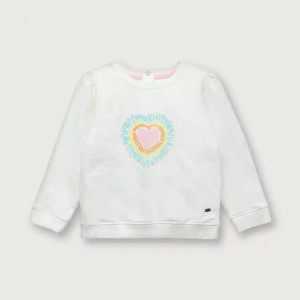 Polerón Corazón Tipo Princesa Niña Blanco Talla 6m
