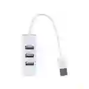 Adaptador USB de 4 Puertos Blanco Miniso