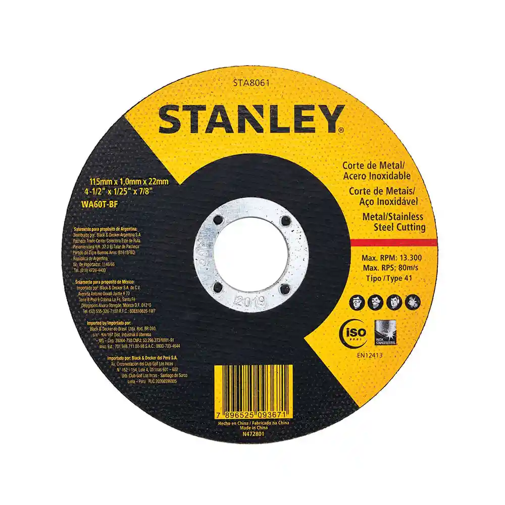 Disco Corte Metal 4 1/2 Stanley