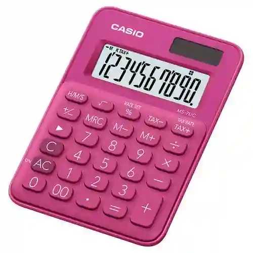 Casio Calculadora Colorful Ms-7Uc Roja