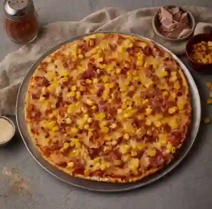 Pizza Artesanal Tocino y Maíz