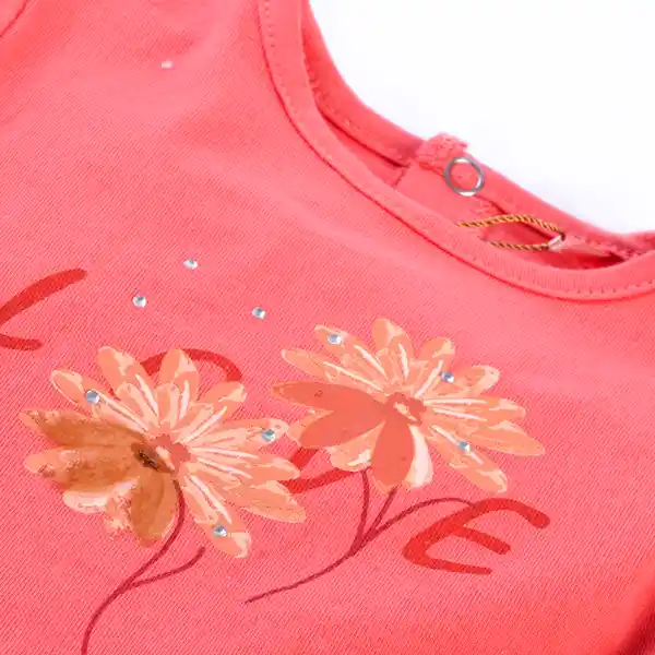 Polera Manga Larga Bebé Niña Color Coral Talla 12 M Pillin