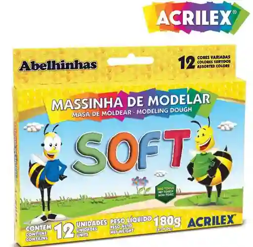 Acrilex Masa De Moldear Soft 12ú.colores Surtidos