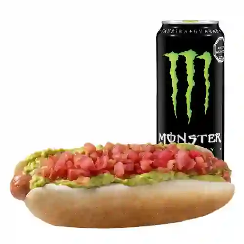 Hot Dog Tomate + Monster 473 Cc