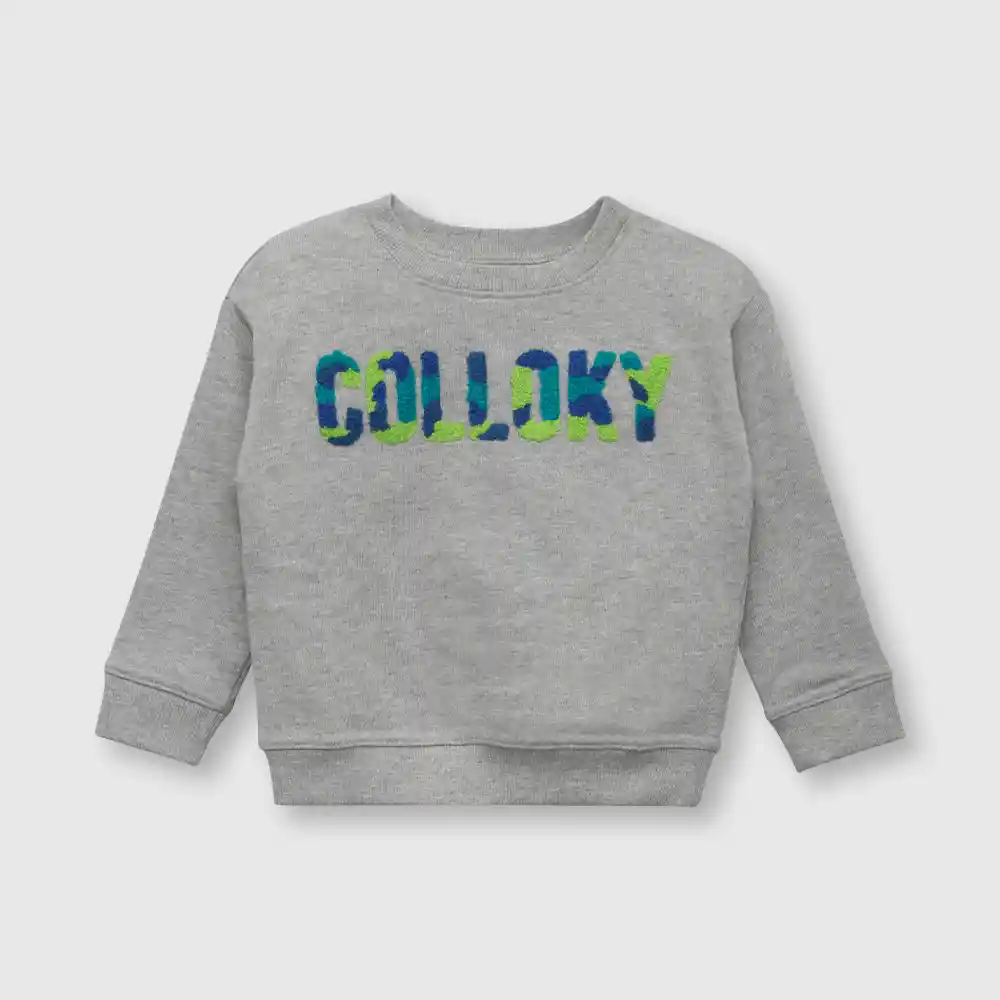 Polerón De Bebe Niño Gris Talla 9/12m