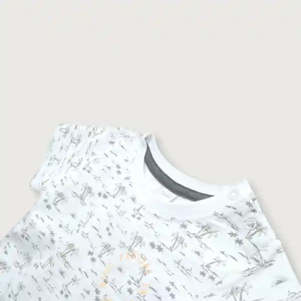 Polera Esencial Manga Corta de Niño Blanco Talla 3A Opaline