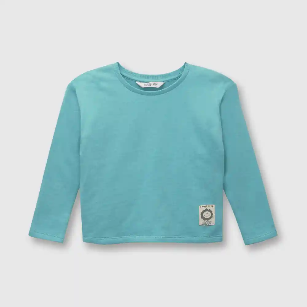 Polerón Color De Niña Verde Talla 12/18m