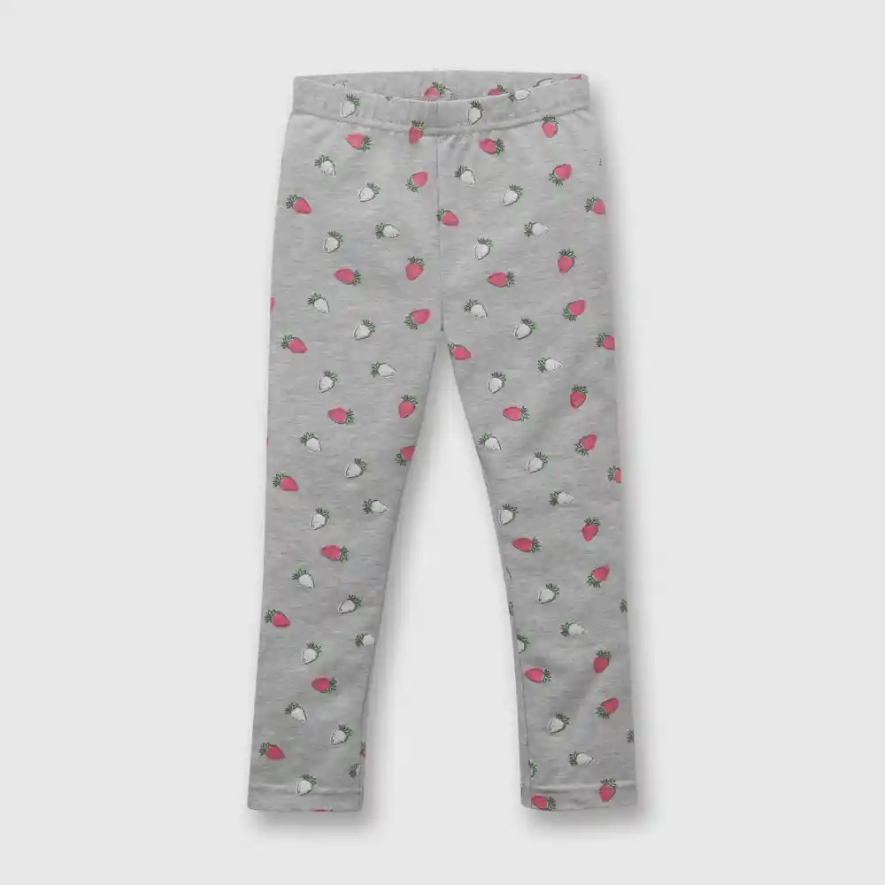 Pantalón Frutillas De Niña Gris Talla 36 Meses