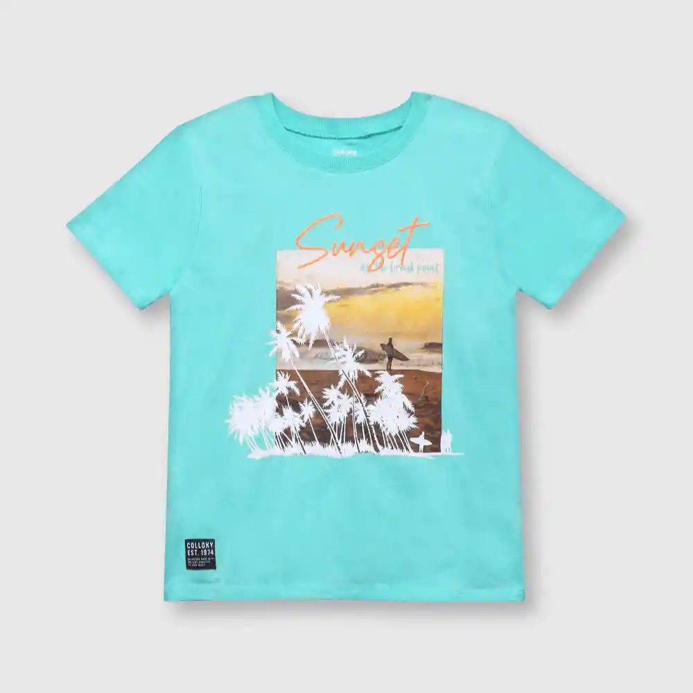 Polera Surf De Niño Menta Talla 10a