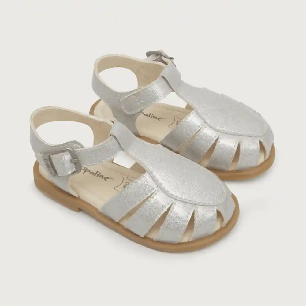 Sandalias De Vestir Brillos Para Niño Gris Talla 24