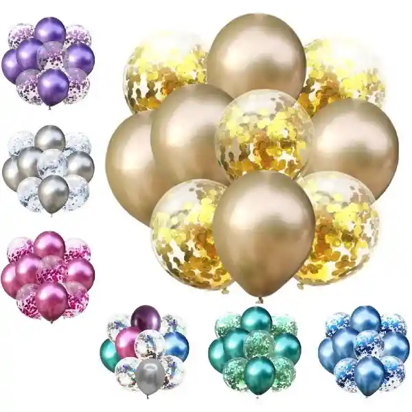 Globo Cromo Confetti Surtidos