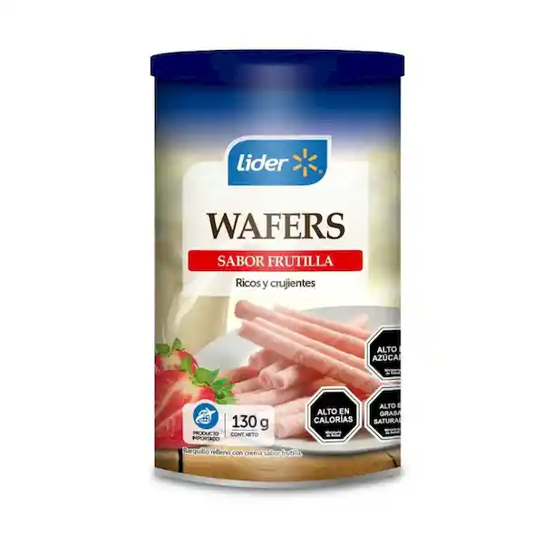 Galleta Waffer Frutilla Líder