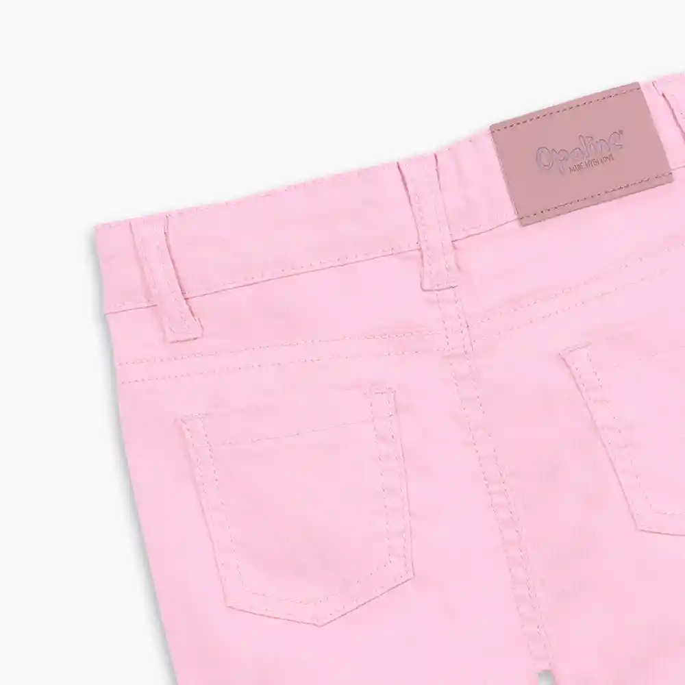 Pantalón Sólido De Niña Rosado Talla 9m