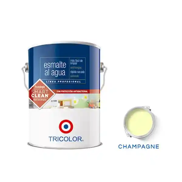 Tricolor Esmalte al Agua Profesional Champagne 3.78 L