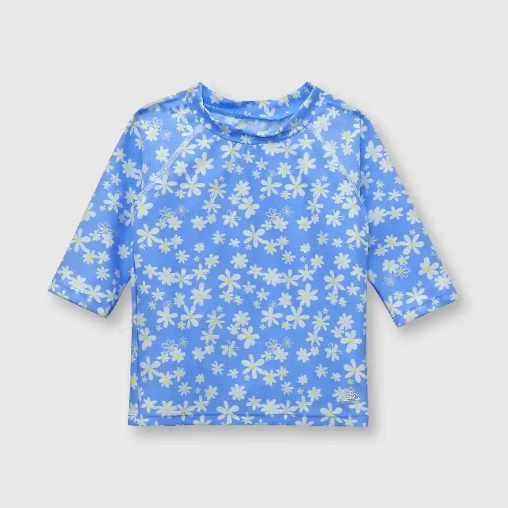 Traje Baño Con Filtro Uv Bebé Niña Azul Talla 9/12m