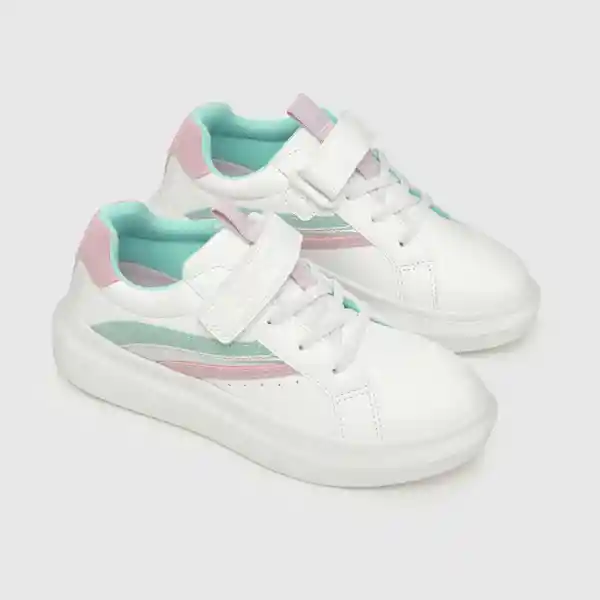 Zapatillas Urbana de Niña Blanco Multicolor Talla 30 Colloky