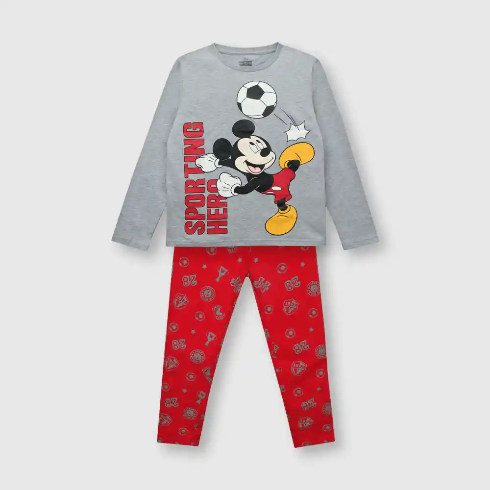 Pijama Mickey De Niño Gris Talla 6 Años
