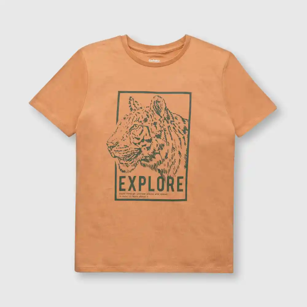 Polera Tigre De Niño Naranjo Talla 6a