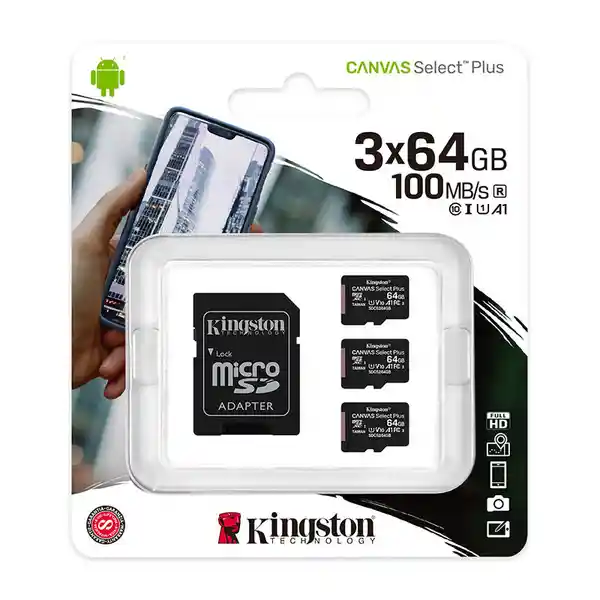 Kingston Pack Micro Sd 64Gb Clase 10