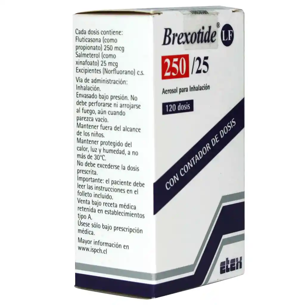 Brexotide Lf 250/25 Salmeterol 25 mcg/DS Inhalador 120 Dosis