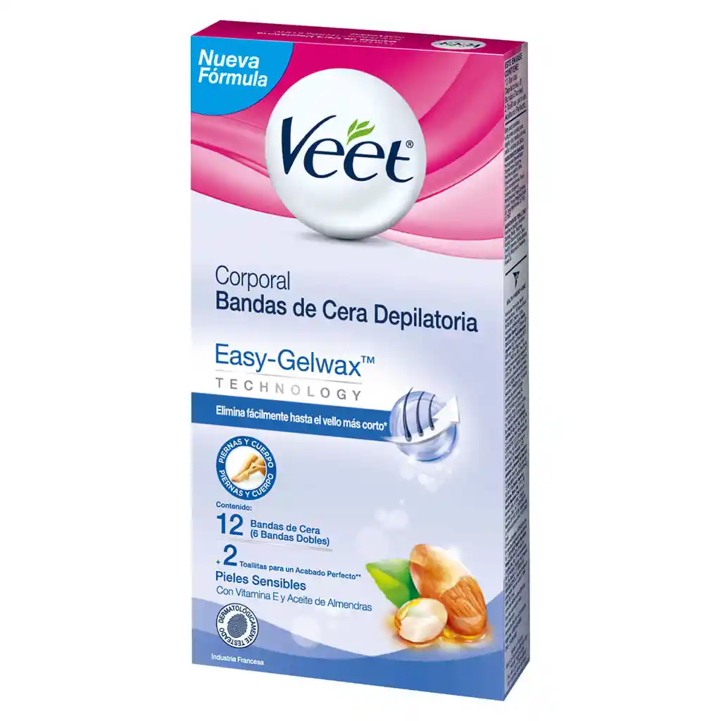 Veet Bandas Depilatorias Faciales para Piel Sensible