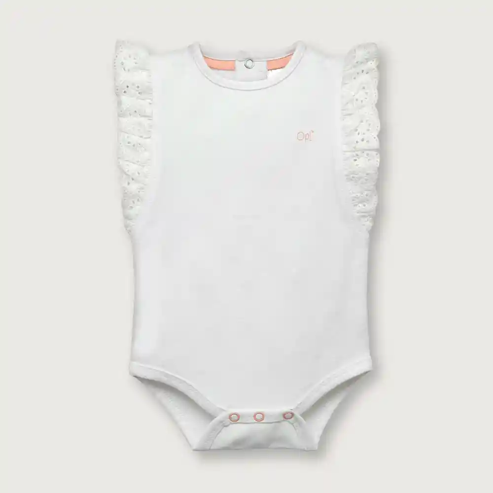 Body Manga Vuelo Broderie De Niña Blanco Talla 6m